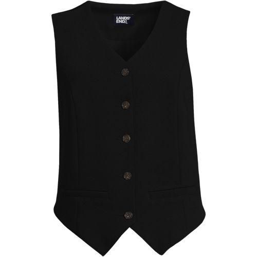 Weste aus Crêpe, Damen,  Schwarz, Polyester, by Lands' End