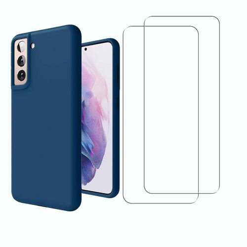 Hülle Galaxy S21 fe und 2 schutzfolien - Silikon - Blau