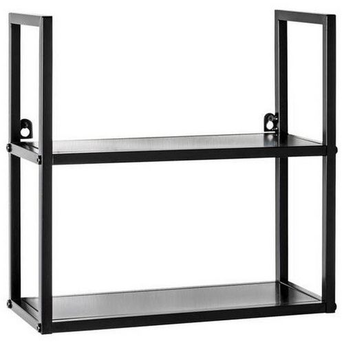 Wandregal , Schwarz , Metall , 2 Fächer , 36x36x15 cm , hängend , Küchen, Küchenmöbel, Küchenregale