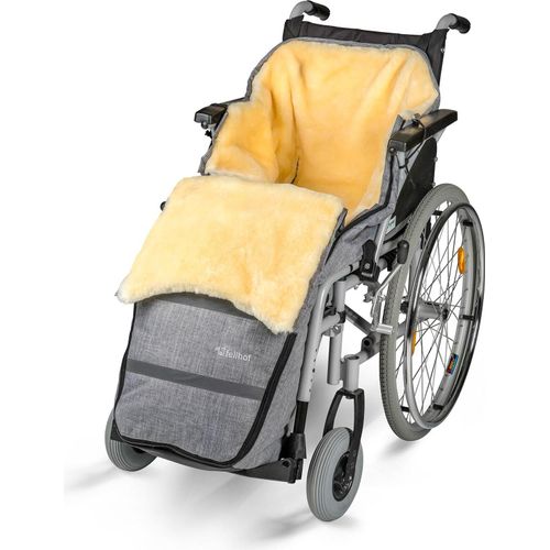Fellhof Rollstuhl-Fellsack Lammfell Fusssack warm robust black Gr. XL