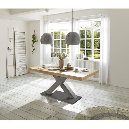 Esstisch ausziehbar Elene 160x90x76 Graphit/Asteiche 13982-160