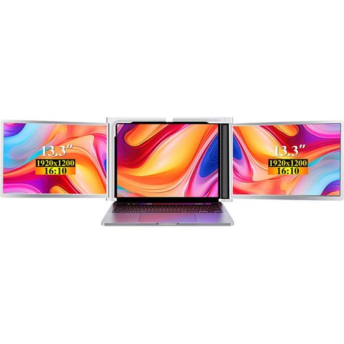 S350 13,3-Zoll tragbarer Monitor mit drei Bildschirmen, Laptop-Erweiterungsbildschirm, Auflösung 1920 x 1080, 16:9, geeignet für 13,3–16,5-Zoll-Laptop