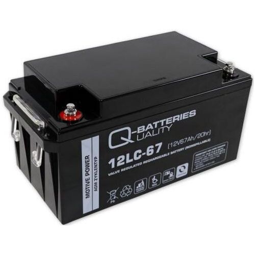 Q-Batteries 12LC-67 / 12V - 67Ah Blei Akku Zyklentyp AGM - Deep Cycle VRLA