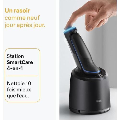 BRAUN Series 5 Elektrorasierer Schwarz und Blau 50 Minuten Akkulaufzeit 5 Minuten Schnellladung