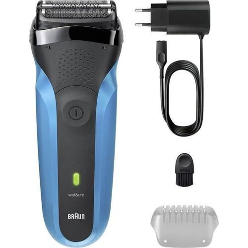 BRAUN Series 3 Elektrorasierer Blau und Schwarz 30 Minuten Akkulaufzeit 5 Minuten Schnellladung