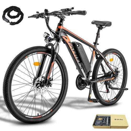 E-Bike 26 Zoll Rostfreie Aluminiumlegierung bis zu 80 - 100 km Wasserdicht IP54 mit 21 Gang MTB Pedelec, Schwarz
