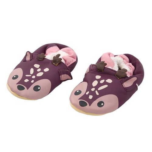 Baby Leder-Krabbelschuhe mit Reh-Motiv