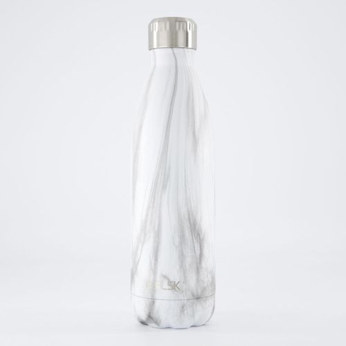 Weiße wiederverwendbare Flasche mit Marmor-Muster 750ml