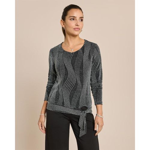 Shirt Glanzgarn mit Schleife an Hüfte