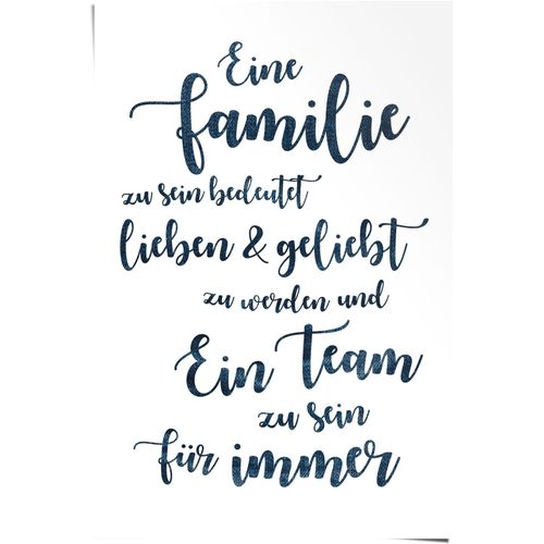 Poster REINDERS "Eine Familie, ein Team", weiß (farbe bild(er): weiß), B:61cm H:91,5cm, Papier, Bilder, Poster