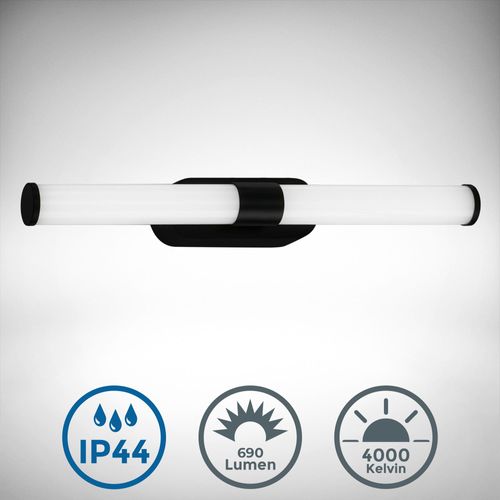 B.K.LICHT Spiegelleuchte "LED Badleuchte Spiegelleuchte Schwarz", schwarz, 1, Ø 0cm H: 6,5cm, 1 Stk., Leuchten, inkl. LED-Platine 7W 690lm 4000K, Spiegelleuchte