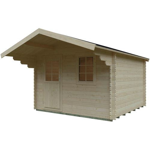 Gartenhaus KIEHN-HOLZ "Burgberg 1", beige (naturbelassen), Fußboden im Gartenhaus, Dachfolie, Holzwerkstoff, Gartenhäuser, Gartenhaus