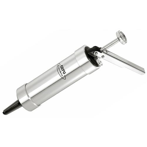 Gebäckpresse GEFU "COOKIE", silber, B:6cm L:21,5cm T:6cm Ø:5cm, Aluminium, Kunststoff, Gebäckpressen, vielseitig, präzise Dekoration, robust und langlebig