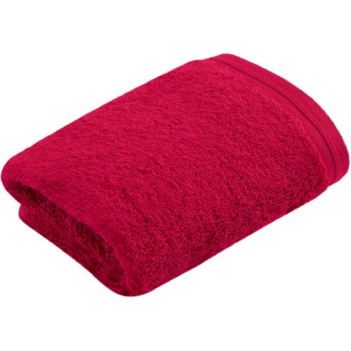 Waschlappen VOSSEN "Vegan Life", rot (kirschrot), 3 Stk., Walkfrottee, Handtücher, 100% vegan