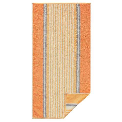 Handtuch CAWÖ Gr. 2, orange (apricot, gestreift), B:70cm L:140cm, 100% Baumwolle, Handtücher