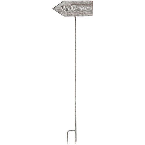 Gartenstecker AMBIENTE HAUS "Gartenstecker Ruhezone (H) 122cm", grau, B:32cm H:122cm, Metall, Gartenstecker