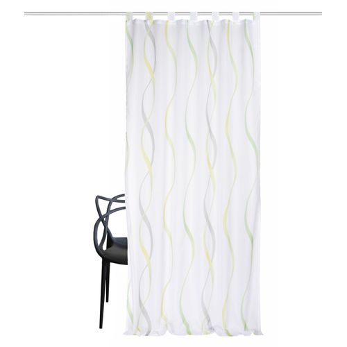 Vorhang HOME WOHNIDEEN "SCHLAUFENSCHAL" Gr. 1, grün, B:140cm H:245cm, Voile, Polyester, Gardinen, Schlaufenschal bedruckt