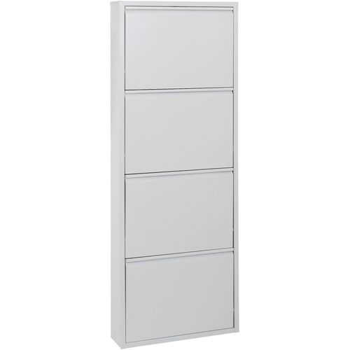 Schuhschrank HEINE HOME, silber (silberfarben), B:50cm H:136cm T:15cm, Stahl, Schränke