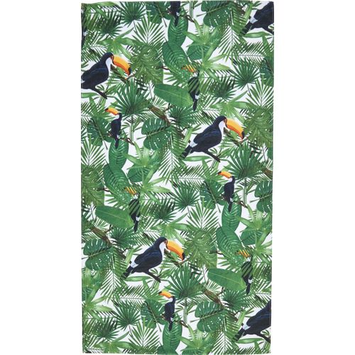 Strandtuch DONE. "Tukan", bunt, B:90cm L:180cm, Hamam Frottier, Obermaterial: 60% Polyester, 40% Baumwolle, Handtücher, mit Motiv mit Reisverschluss-Tasche für Wertgegenstände