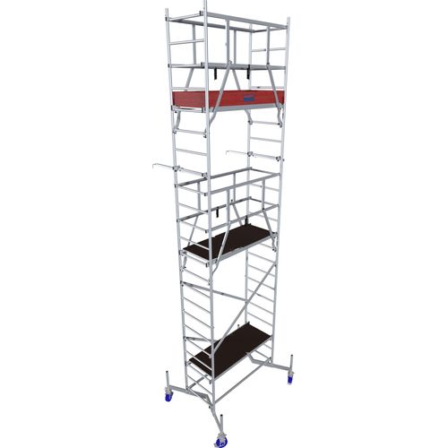 Arbeitsgerüst KRAUSE "ClimTec System", grau (aluminiumfarben), B:145cm H:600cm L:195cm, Aluminium, Gerüste, Komplettgerüst, inkl. 1 Aufstockung, 2 Aufstockung und Fahrrollensatz