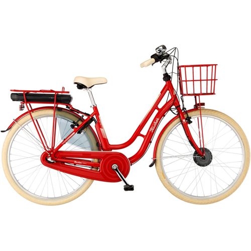 E-Bike FISCHER FAHRRAD "CITA RETRO 2.0 418 48" Gr. 48, rot, Elektrofahrräder, 48cm, 28 Zoll (71,12cm), Pedelec, Elektrofahrrad für Damen u. Herren