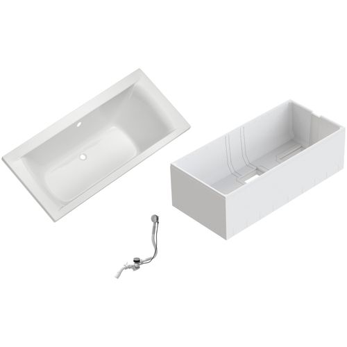 Badewanne OTTOFOND "Set Duobadewanne", weiß, B:80cm H:58cm L:180cm T:80cm, Sanitäracryl, Badewannen, 1800/800 mm, Duobadewanne