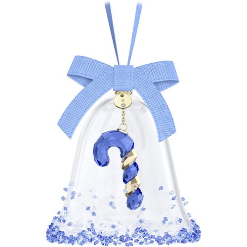 Dekohänger SWAROVSKI "Sammelfigur Holiday Cheers Dulcis Weihnachtsglocke", blau (kristallweiß, blau, goldfarben), Dekohänger, B/H/T: 7,59cm x 9,03cm x 7,59cm, Kristallglas, Metall, Polyester, Swarovski Kristall, B:7,59cm H:9,03cm T:7,59cm