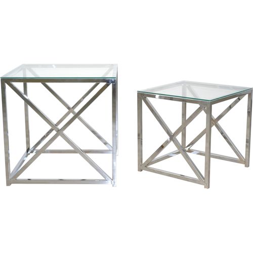 Beistelltisch HOME AFFAIRE, silber (silberfarben), B:41cm H:40,5cm T:41cm, Tische, Beistelltisch