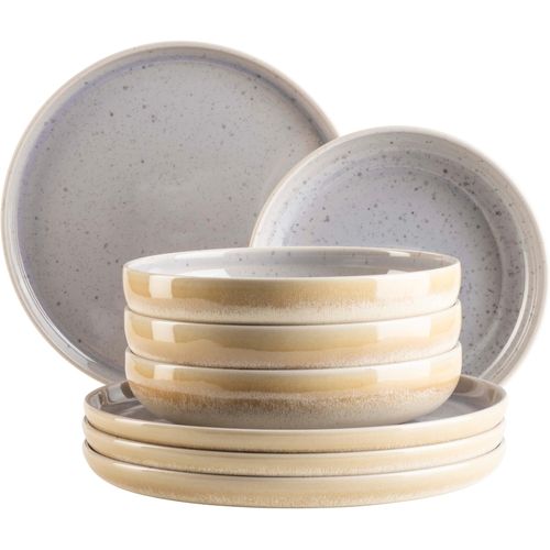 Tafelservice MÄSER "CANDY, aus Steinzeug", lila (flieder), 8 Stk., Steinzeug, Geschirr-Sets, Tafelservice, Geschirr-Set, Service