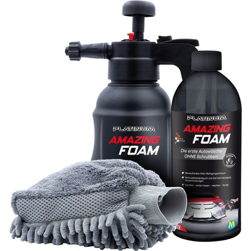 Auto-Reinigungsmittel MEDIASHOP "Platinum Amazing Foam", schwarz, 1.000ml, Reinigungsmittel, inkl. Sprühflasche und Handschuh