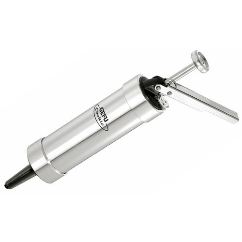 Gebäckpresse GEFU "COOKIE", silber, B:6cm L:21,5cm T:6cm Ø:5cm, Aluminium, Kunststoff, Gebäckpressen, vielseitig, präzise Dekoration, robust und langlebig