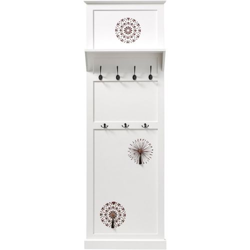 Garderobenständer HEINE HOME, weiß (weiß, natur), B:60cm H:180cm T:15cm, MDF, Garderobenständer