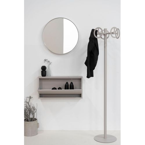 Spiegel SPINDER DESIGN "DONNA 3", grau (silky taupe), B:60cm H:60cm T:5cm Ø:60cm, Stahl, glasspiegel, Spiegel, Wandspiegel aus Stahl