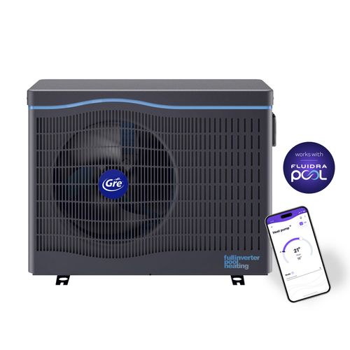 Pool-Wärmepumpe GRE "HPGIC60", schwarz, B:38,3cm H:64,8cm L:85,8cm, Kunststoff, Polyvinylchlorid (PVC), Wärmepumpen, Inverter Wärmepumpe, Für Pools bis zu 60 m³