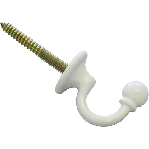 Raffhaken GARDINIA "Zierhaken (Raffhaken) Barock" Gr. 1, weiß, L:3cm, Raffhalter, zum Raffen und Drapieren