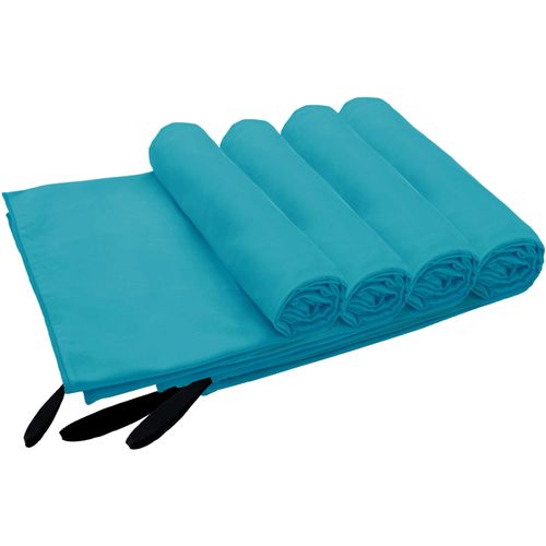 Handtücher MY HOME "Xavi, 4 Teile, ideal als Sporthandtuch, Reisehandtuch, Strandtuch", blau, B:60cm L:120cm, Microfaser, Mikrofaser, Handtücher, diverse Größen, sehr leicht, kompakt, schnelltrocknend, Mikrofaser