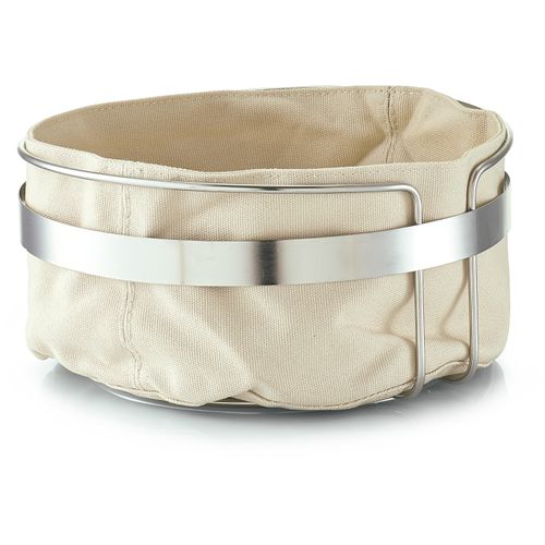 Brotkorb ZELLER PRESENT, beige, H:10,8cm, Lebensmittelaufbewahrungsbehälter, mit Stofftasche