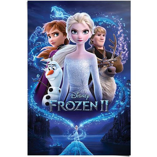 Poster REINDERS "Frozen 2 Filmplakat - Disney - Elsa - Anna", blau (farbe bild(er): blau), B:61cm H:91,5cm, Papier, Bilder, Poster