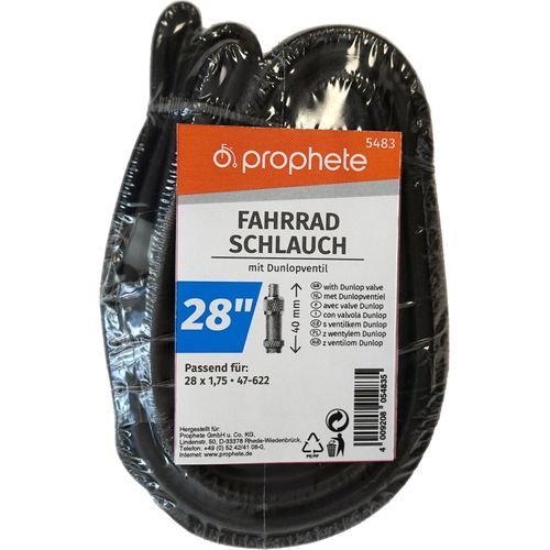 Fahrradschlauch PROPHETE "Fahrradschlauch", schwarz, Fahrradschläuche, 48mm, Dunlopventil (DV), 28 Zoll (71,12cm)