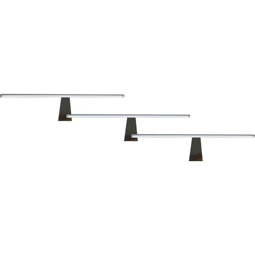 Aufbauleuchte WIEMANN, grau (chromfarben), B:60cm H:6cm T:19cm, Leuchten, (3er Set)