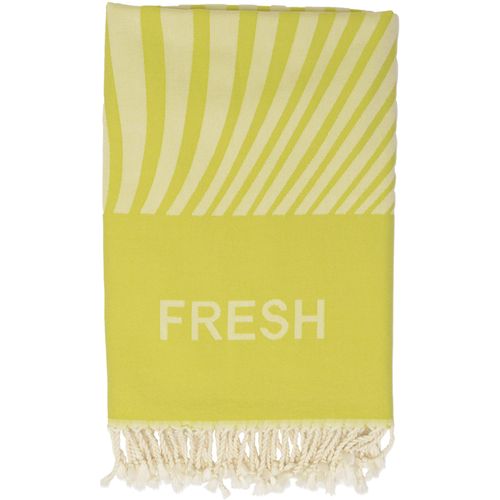 Hamamtuch WEWO FASHION "9850ST", gelb (grünwaves), B:100cm L:180cm, Jacquard, Baumwolle, Handtücher, Hamamtuch