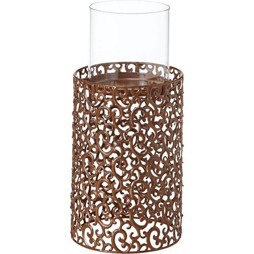 Windlicht HEINE HOME, braun (antikbraun), H:43cm Ø:20cm, Kerzenhalter