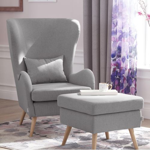 Sessel HOME AFFAIRE "Salla auch in Fellimitat und Feincord, viele Bezugsarten, Ohrensessel", grau, B:78cm H:118cm T:94cm, Struktur fein (100% Polyester), Sessel, Ohrensessel ohne Hocker Ohrensessel Ohrensessel mit Hocker, wahlweise mit oder ohne Hocker; großer Sessel: Maße B/T/H: 78/94/118cm