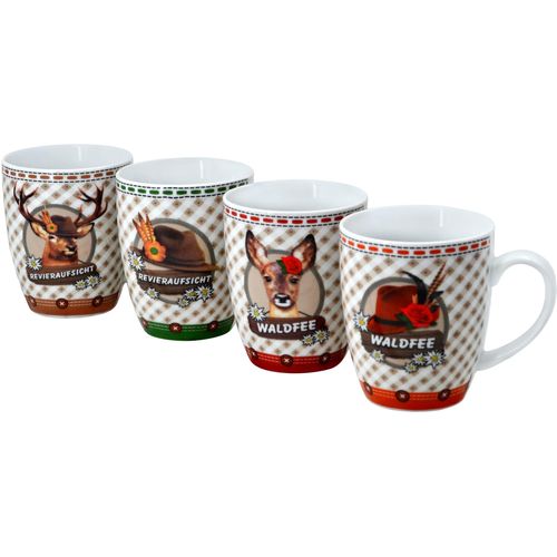 Becher RETSCH ARZBERG "Weidmann", bunt, 360ml, 4 Stk., Porzellan, Trinkgefäße, Becher, 4-teilig