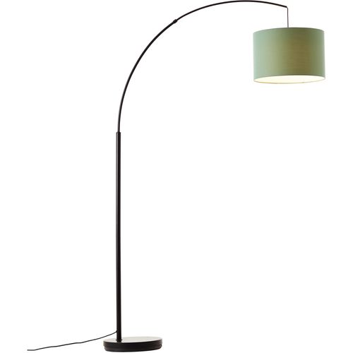 MY HOME Stehlampe "Elijah", grün (jade), 1, Ø 36cm H: 180cm, 1 Stk., Leuchten, Bogenlampe Textilschirm Stoff Ø 36cm, Bogenlampe
