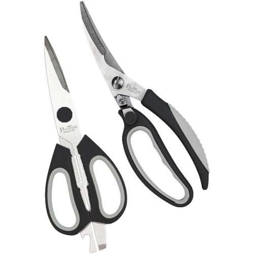 Geflügelschere PINTINOX "Professional", schwarz (edelstahlfarben, schwarz), Scheren, Set: Küchenschere und Geflügelschere, Edelstahl