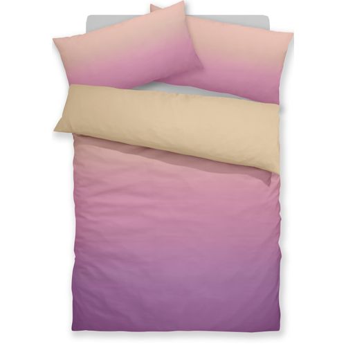 Bettwäsche MY HOME "Jareth", lila, B/L: 135cm x 200cm, 1 Stk., 1 Stk., Microfaser, B/L: 40cm x 80cm, 2 Stk., Microfaser, Obermaterial: 100% Polyester, Bettwäsche, 100 % Polyester, sehr weich, allergikerfreundlich, mit Farbverlauf