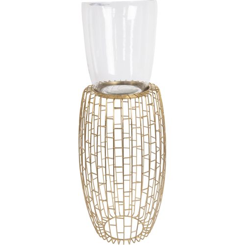 Kerzenständer KAYOOM "Kerzenständer Malibu 825", gold, B:28cm H:73cm T:28cm Ø:28cm, Kerzenhalter