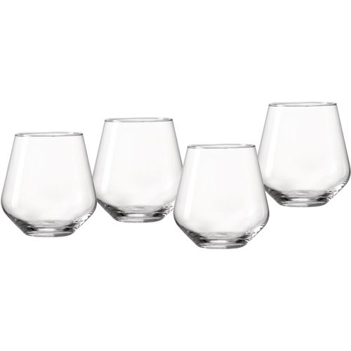 Whiskyglas RITZENHOFF & BREKER "Rumba", transparent, B:8,5cm H:9,5cm Ø:8,5cm, Glas, Trinkgefäße, Whiskyglas, 4er Set, je 470 ml