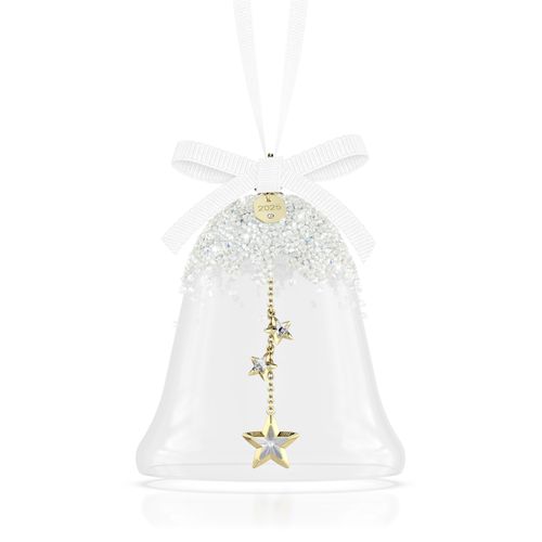 Dekohänger SWAROVSKI "Kristallfigur Sammelfigur Annual Edition Weihnachtsglocke", weiß (kristallweiß, goldfarben, weiß), Dekohänger, Baumwolle, Kristallglas, Metall, Swarovski Kristall